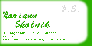 mariann skolnik business card